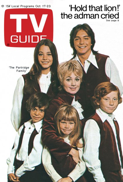 TV Guide cover - Danny Bonaduce, David Cassidy, Suzanne Crough, Susan Dey, Jeremy Gelbevaka, Shirley Jones - October 17, 1970