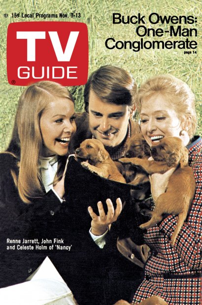 TV Guide cover - John Fink, Celeste Holm, Renne Jarrett - November 7, 1970