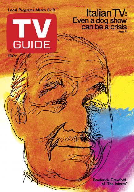 TV Guide cover - Broderick Crawford - March 6, 1971