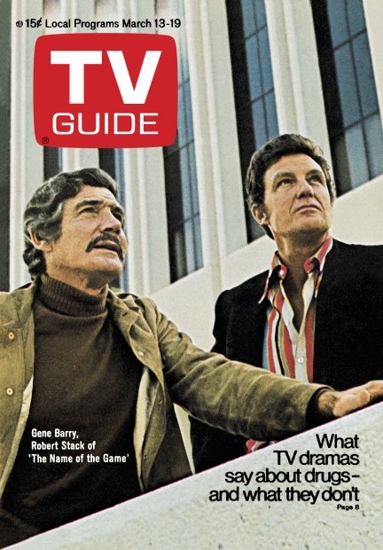 TV Guide cover - Gene Barry, Robert Stack - March 13, 1971