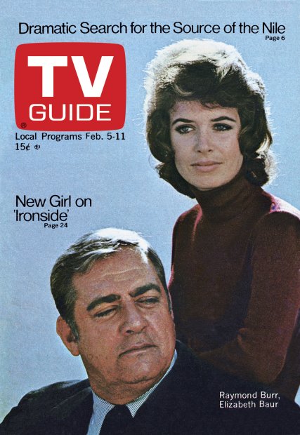 TV Guide cover - Elisabeth Baur, Raymond Burr - February 5, 1972