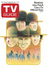 TV Guide cover - David Canary, Lorne Greene, Michael Landon, Tim Matheson, Mitch Vogel - October 7, 1972