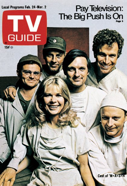TV Guide cover - Alan Alda, Gary Burghoff, Larry Linville, Wayne Rogers, McLean Stevenson, Loretta Swit - February 24, 1973