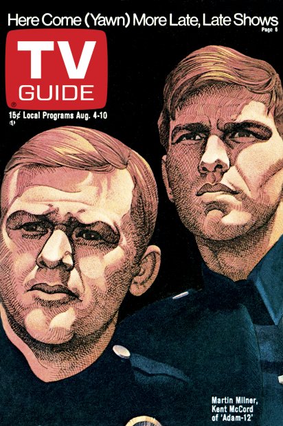 TV Guide cover - Kent McCord, Martin Milner - August 4, 1973