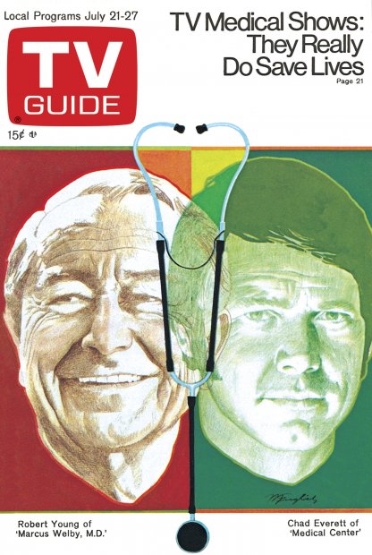 TV Guide cover - Chad Everett, Robert Young - July 21, 1973