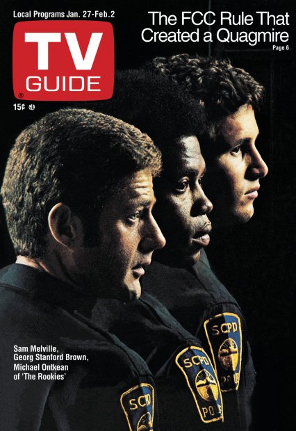 TV Guide cover - Georg Stanford Brown, Sam Melville, Michael Ontkean - January 27, 1973
