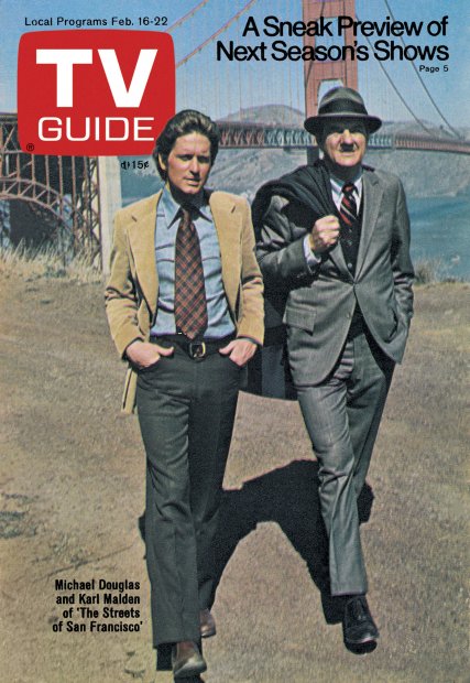 TV Guide cover - Michael Douglas, Karl Malden - February 16, 1974