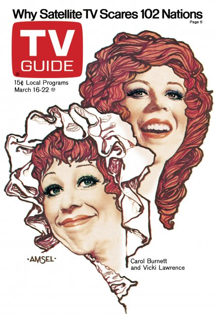 TV Guide cover - Carol Burnett, Vicki Lawrence - March 16, 1974