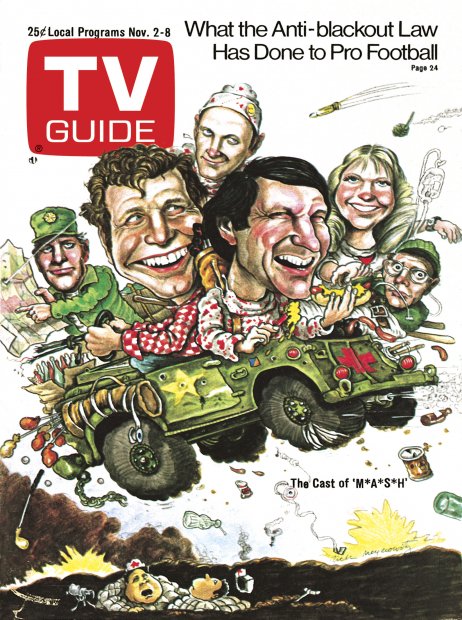 TV Guide cover - Alan Alda, Gary Burghoff, Larry Linville, Wayne Rogers, McLean Stevenson, Loretta Swit - November 2, 1974