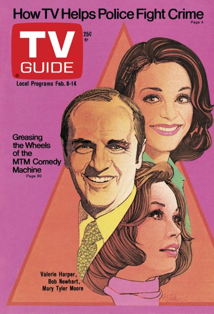 TV Guide cover - Valerie Harper, Mary Tyler Moore, Bob Newhart - February 8, 1975