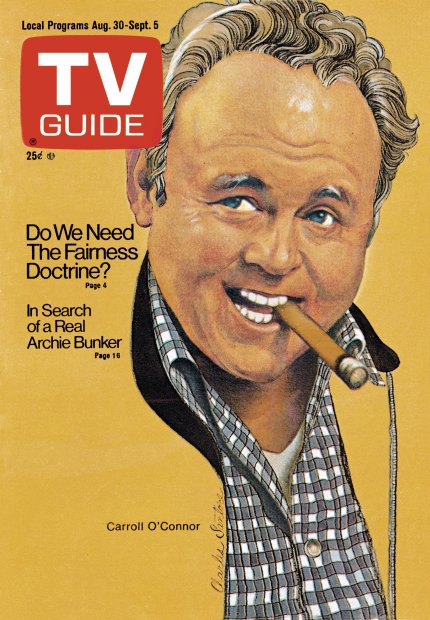 TV Guide cover - Carroll O'Connor - August 30, 1975