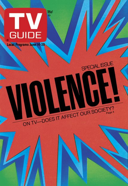 TV Guide cover - Violence on TV - June 14, 1975