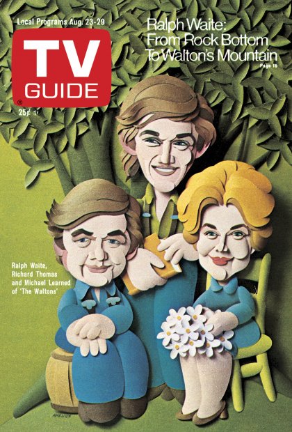 TV Guide cover - Michael Learned, Richard Thomas, Ralph Waite - August 23, 1975