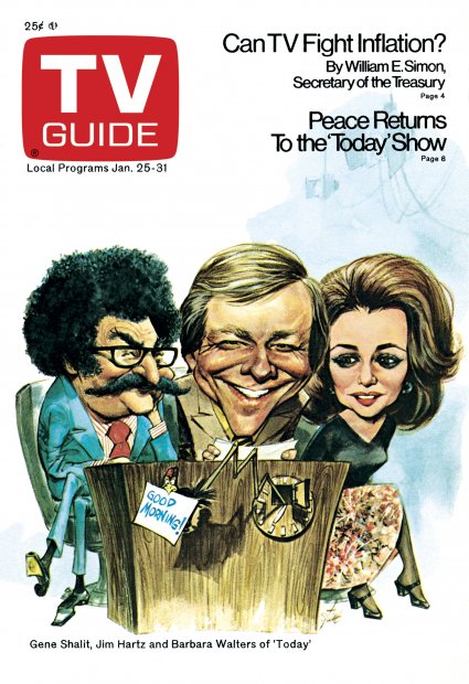 TV Guide cover - Jim Hartz, Gene Shalit, Barbara Walters - January 25, 1975