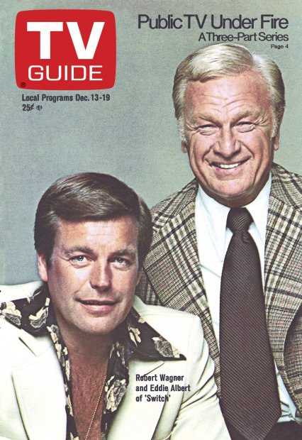 TV Guide cover - Eddie Albert, Robert Wagner - December 13, 1975
