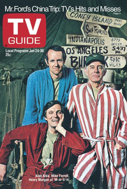 TV Guide cover - Alan Alda, Mike Farrell, Harry Morgan - January 24, 1976