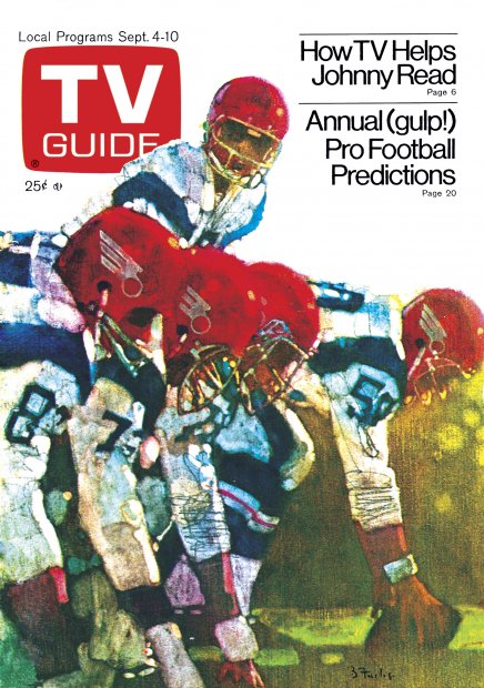 TV Guide cover - How TV Helps Johnny Read Annual (gulp!) Pro Football Predictions - September 4, 1976