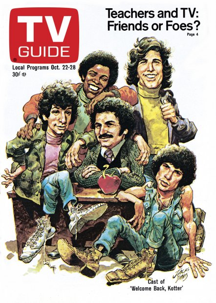 TV Guide cover - Robert Hegyes, Lawrence Hilton Jacobs, Gabe Kaplan, Ron Palillo, John Travolta - October 22, 1977