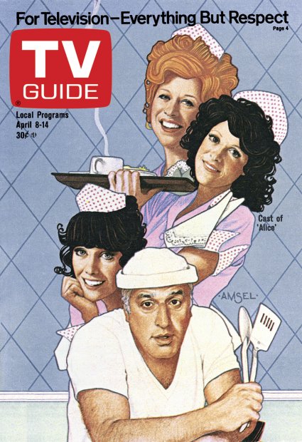 TV Guide cover - Polly Holliday, Beth Howland, Linda Lavin, Vic Tayback - April 8, 1978