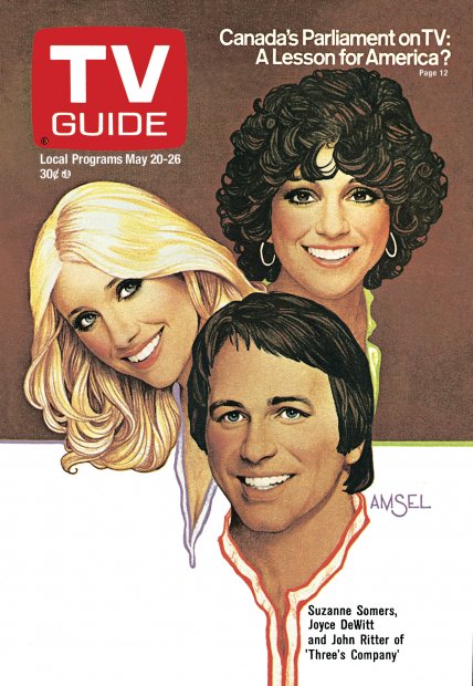 TV Guide cover - Joyce DeWitt, John Ritter, Suzanne Somers - May 20, 1978