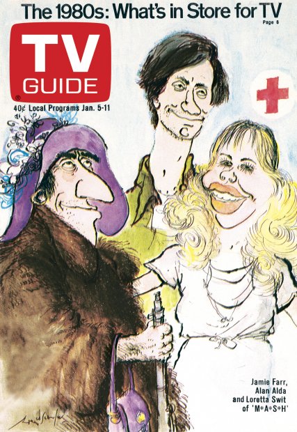 TV Guide cover - Alan Alda, Jamie Farr, Loretta Swit - January 5, 1980