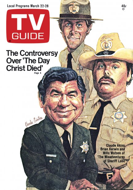 TV Guide cover - Claude Akins, Brian Kerwin, Mills Watson - March 22, 1980