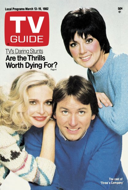 TV Guide cover - Priscilla Barnes, Joyce DeWitt, John Ritter - March 13, 1982