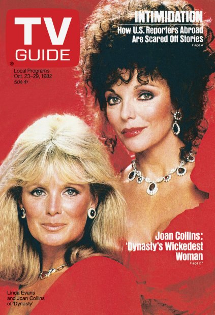 TV Guide cover - Joan Collins, Linda Evans - October 23, 1982
