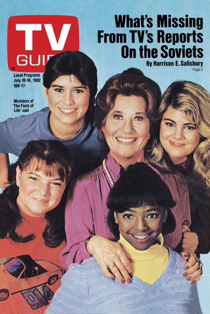 TV Guide cover - Mindy Cohn, Kim Fields, Nancy McKeon, Charlotte Rae, Lisa Whelchel - July 10, 1982