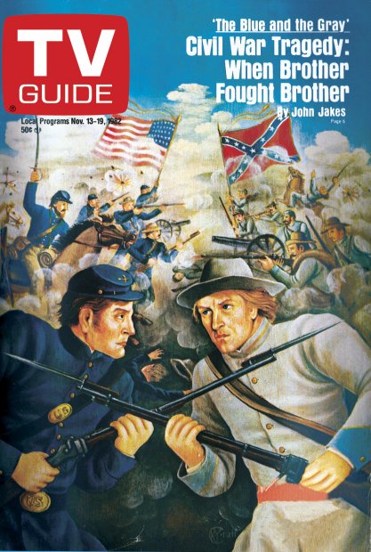 TV Guide cover - The Blue and the Gray' Civil War Tragedy: When Brother Fought Brother - November 13, 1982