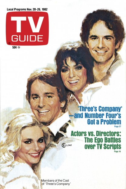 TV Guide cover - Priscilla Barnes, Joyce DeWitt, Richard Kline, John Ritter - November 20, 1982