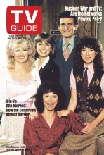 TV Guide cover - Peter Bonerz, Valerie Curtin, Rachel Dennison, Jean Marsh, Rita Moreno - January 15, 1983