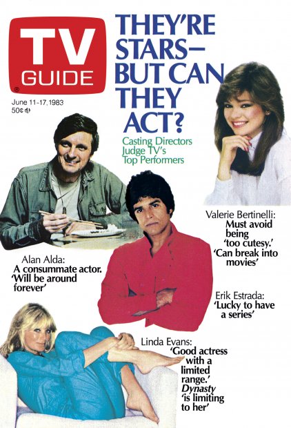 TV Guide cover - Alan Alda, Valerie Bertinelli, Erik Estrada, Linda Evans - June 11, 1983