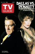 TV Guide cover - Joan Collins, Larry Hagman - October 15, 1983