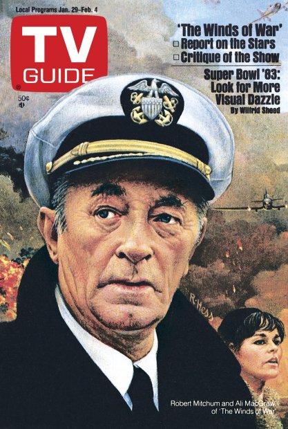 TV Guide cover - Ali McGraw, Robert Mitchum - January 29, 1983