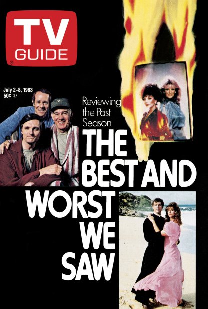 TV Guide cover - Alan Alda, Richard Chamberlain, Joan Collins, Linda Evans, Mike Farrell, Harry Morgan, Rachel Ward - July 2, 1983