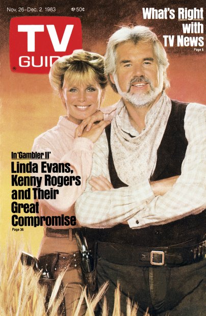 TV Guide cover - Linda Evans, Kenny Rogers - November 26, 1983