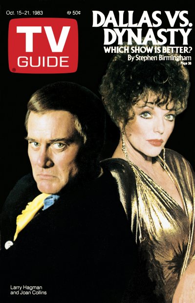 TV Guide cover - Joan Collins, Larry Hagman - October 15, 1983