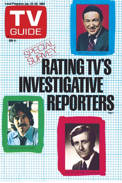 TV Guide cover - Geraldo Rivera, Brian Ross, Mike Wallace - January 22, 1983