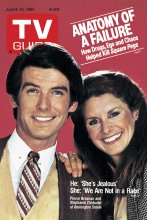 TV Guide cover - Pierce Brosnan, Stephanie Zimbalist - June 9, 1984