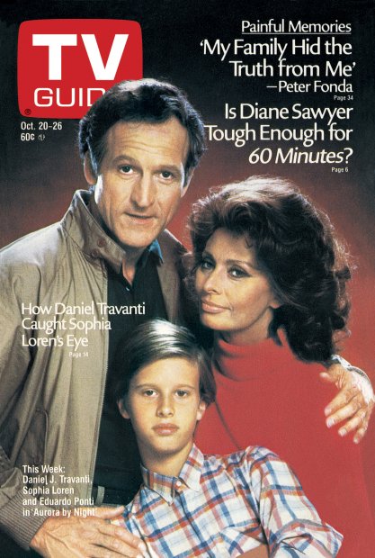 TV Guide cover - Sophia Loren, Eduardo Ponti, Daniel J. Travanti - October 20, 1984
