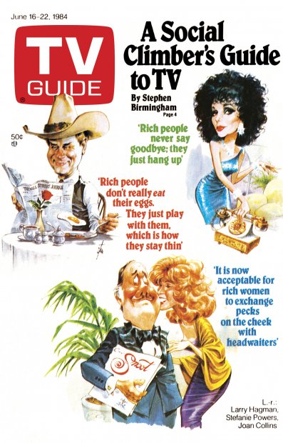 TV Guide cover - Joan Collins, Larry Hagman, Stefanie Powers - June 16, 1984