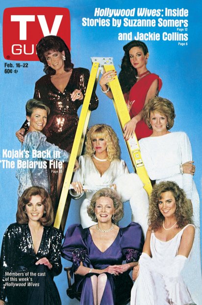 TV Guide cover - Candice Bergen, Frances Bergen, Joanna Cassidy, Mary Crosby, Angie Dickinson, Stefanie Powers, Suzanne Somers, Catherine Mary Stewart - February 16, 1985