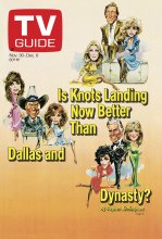 TV Guide cover - Joan Collins, Linda Evans, John Forsythe, Linda Gray, Larry Hagman, Donna Mills, Victoria Principal, Ted Shackelford, Joan Van Ark - November 30, 1985