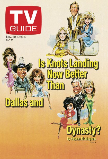 TV Guide cover - Joan Collins, Linda Evans, John Forsythe, Linda Gray, Larry Hagman, Donna Mills, Victoria Principal, Ted Shackelford, Joan Van Ark - November 30, 1985