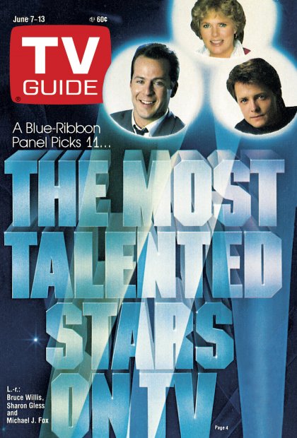 TV Guide cover - Michael J. Fox, Sharon Gless, Bruce Willis - June 7, 1986