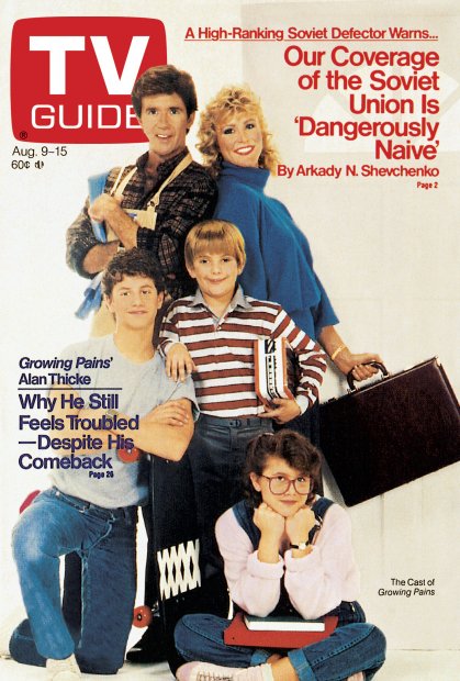 TV Guide cover - Kirk Cameron, Tracey Gold, Joanna Kerns, Jeremy Miller, Alan Thicke - August 9, 1986
