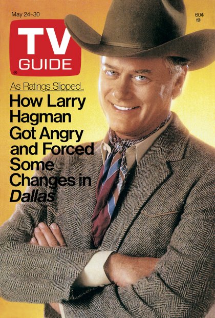 TV Guide cover - Larry Hagman Got Angry and Forced Some Changes in Dallas - May 24, 1986