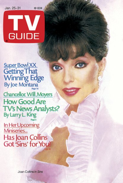 TV Guide cover - Joan Collins - January 25, 1986