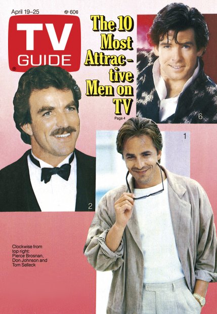 TV Guide cover - Pierce Brosnan, Don Johnson, Tom Selleck - April 19, 1986
